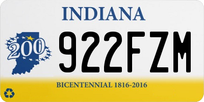 IN license plate 922FZM
