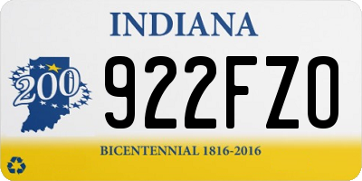 IN license plate 922FZO