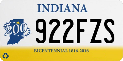 IN license plate 922FZS