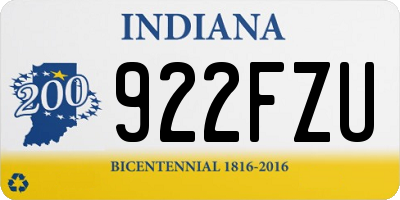 IN license plate 922FZU