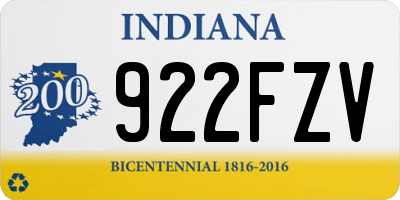 IN license plate 922FZV