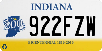 IN license plate 922FZW