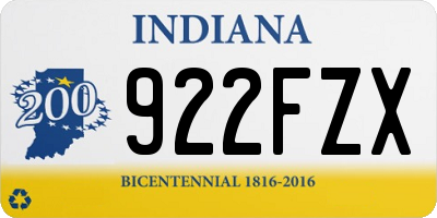 IN license plate 922FZX