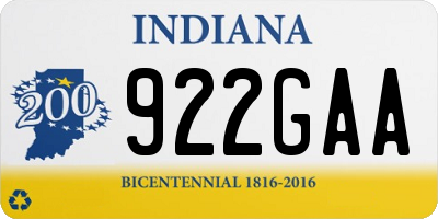 IN license plate 922GAA