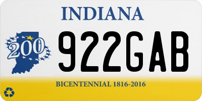 IN license plate 922GAB