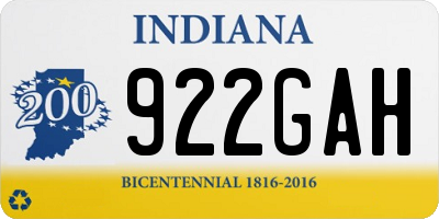 IN license plate 922GAH