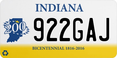 IN license plate 922GAJ