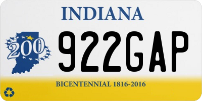 IN license plate 922GAP