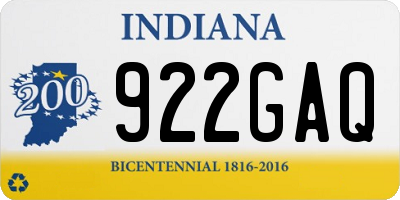 IN license plate 922GAQ
