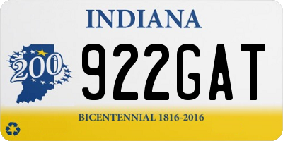 IN license plate 922GAT