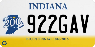 IN license plate 922GAV