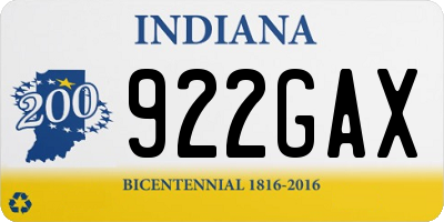 IN license plate 922GAX