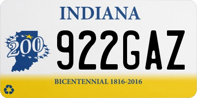 IN license plate 922GAZ
