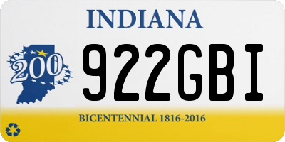 IN license plate 922GBI