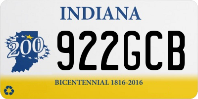 IN license plate 922GCB
