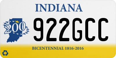 IN license plate 922GCC