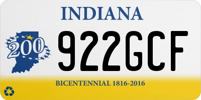 IN license plate 922GCF