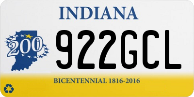IN license plate 922GCL