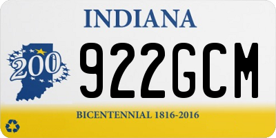 IN license plate 922GCM