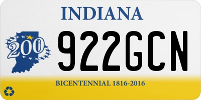IN license plate 922GCN