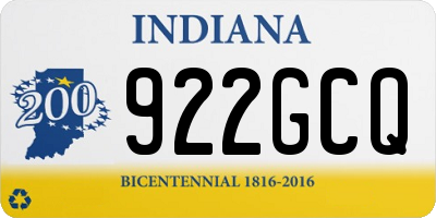 IN license plate 922GCQ
