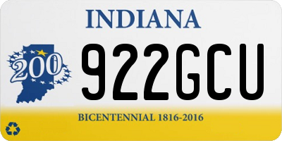 IN license plate 922GCU