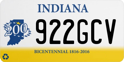 IN license plate 922GCV