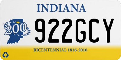 IN license plate 922GCY
