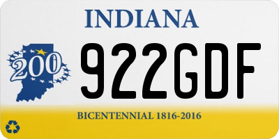 IN license plate 922GDF