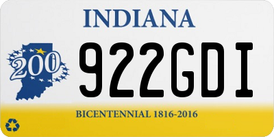 IN license plate 922GDI