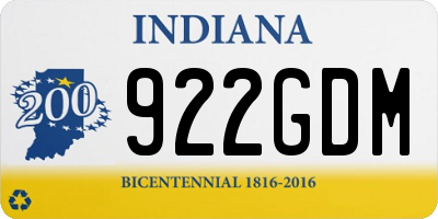 IN license plate 922GDM