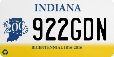 IN license plate 922GDN