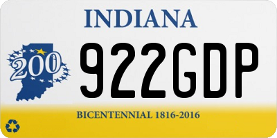 IN license plate 922GDP