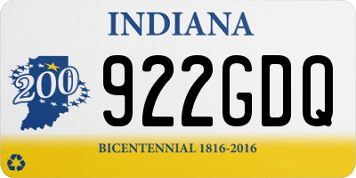 IN license plate 922GDQ