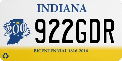 IN license plate 922GDR