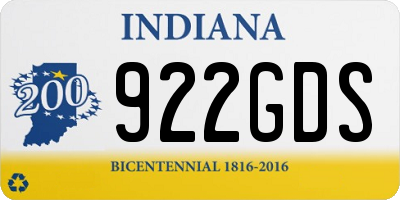 IN license plate 922GDS