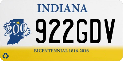 IN license plate 922GDV