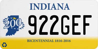 IN license plate 922GEF