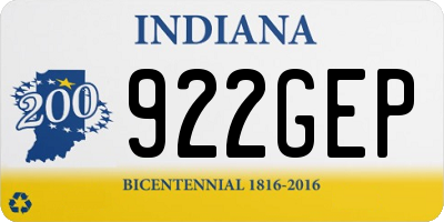 IN license plate 922GEP