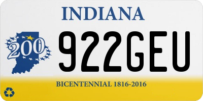 IN license plate 922GEU