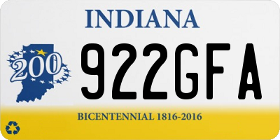 IN license plate 922GFA