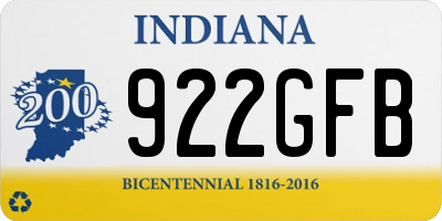 IN license plate 922GFB