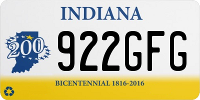 IN license plate 922GFG