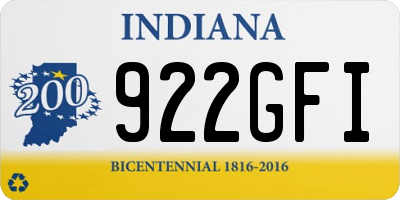 IN license plate 922GFI