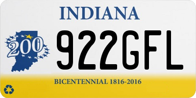 IN license plate 922GFL