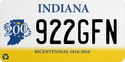 IN license plate 922GFN