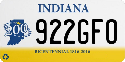 IN license plate 922GFO