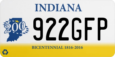 IN license plate 922GFP