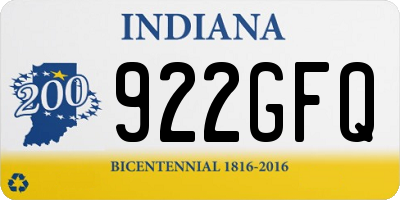 IN license plate 922GFQ