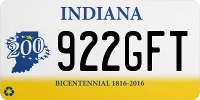 IN license plate 922GFT